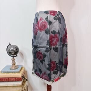 Maison Martin Margiela Floral Skirt Size 42 Sheer Rose Print Avant Garde Italy